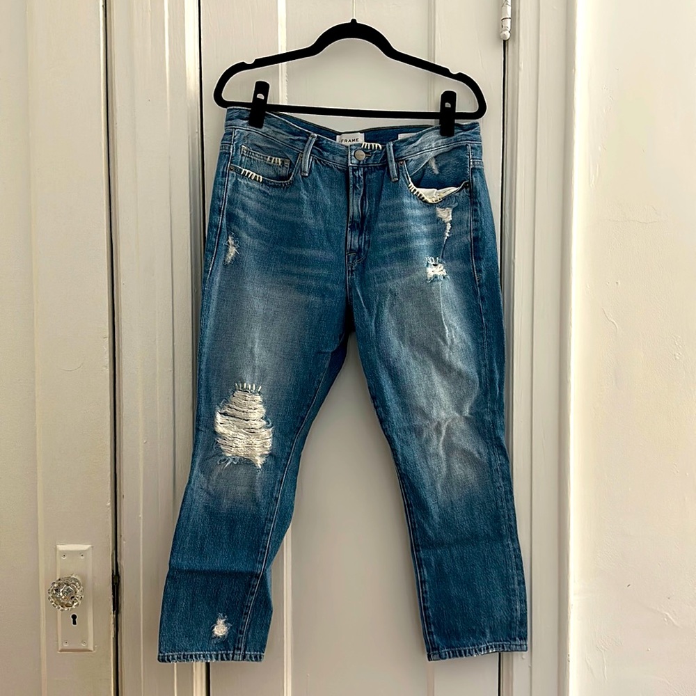 FRAME Le Pixie Beau Petite Distressed Jeans - Size 29